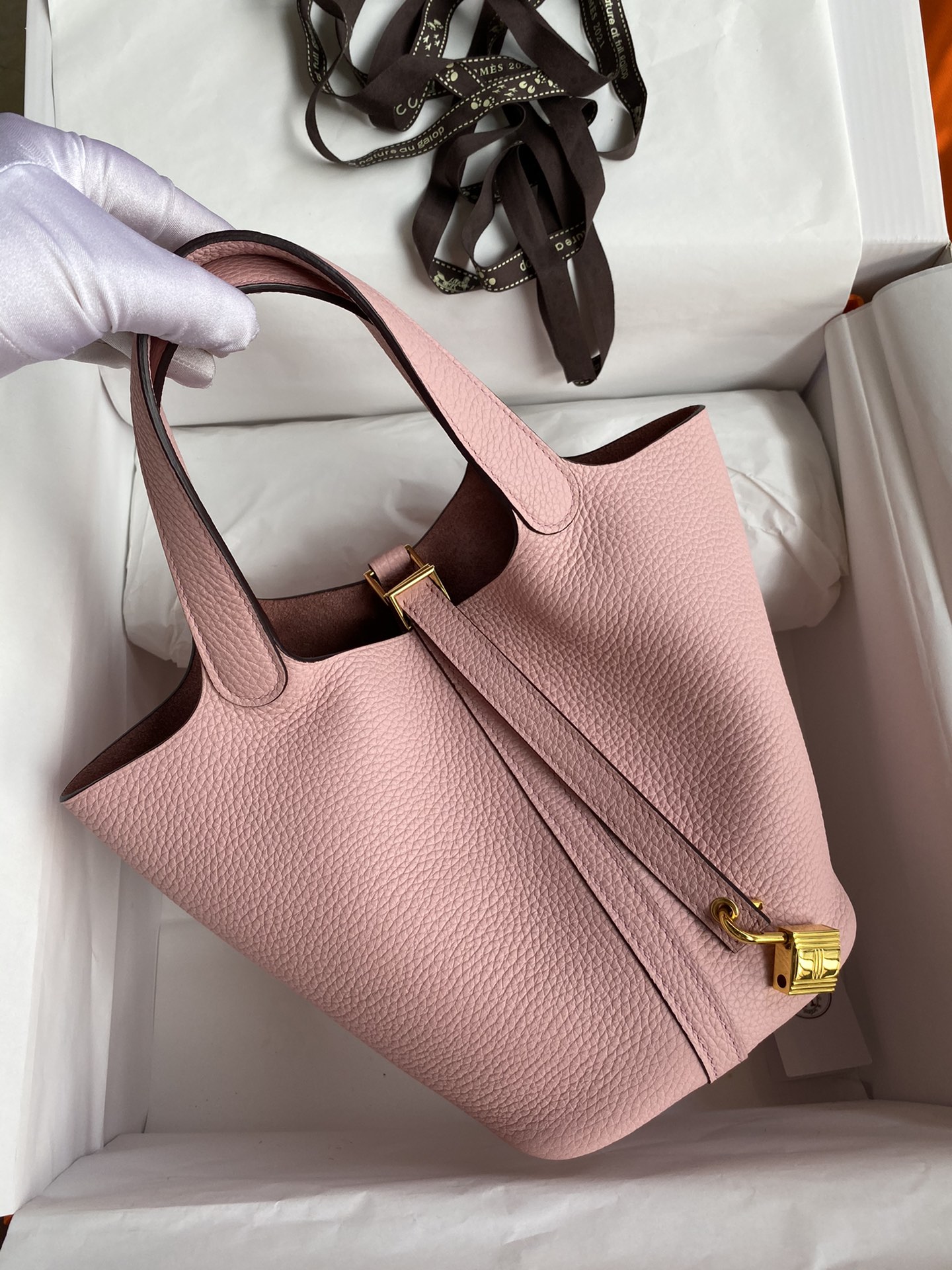 Hermes Picotin Lock 18 Bag In Pink Clemence Leather